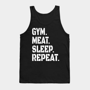 GYM MEAT SLEEP REPEAT CARNIVORE STENCIL ATHLETIC SPORT STYLE Tank Top